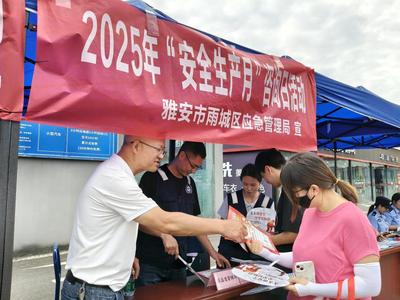 雨城區2025年“安全生產月”咨詢日活動 三維模式激發全民安全參與熱情